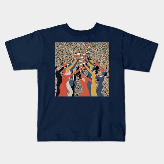 party Cubism painting Kids T-Shirt by nonagobich